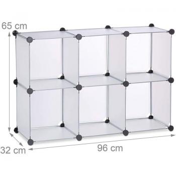 Bibliothèque DIY 6 casiers modulables en plastique