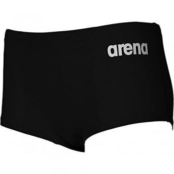 ARENA Bañador Short Solid Squared, niños, Negro (Black/White), 8-9