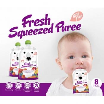 Pochettes à repas bébé – set de 8, fermeture refermable, système pressage