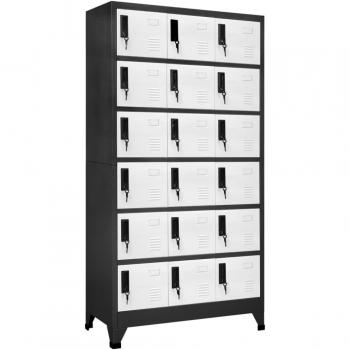 Armoire à casiers Anthracite et blanc 90x40x180 cm Acier 339832
