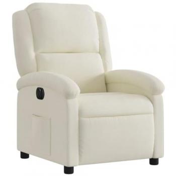 Fauteuil Inclinable Électrique Velours Crème