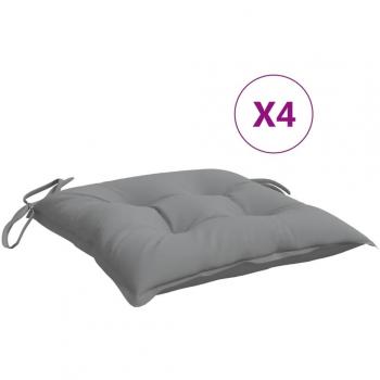Almofadões de Cadeira VidaXL – Conjunto de 4, Tecido Oxford Cinza (50x50x7 cm)