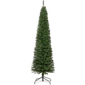 6ft Slim Green Pre-Lit Pencil Christmas Tree