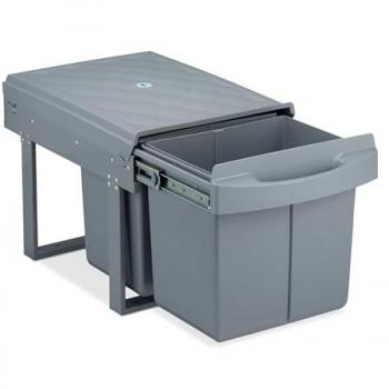 Relaxdays Küchenmülleimer 2x15 l grau