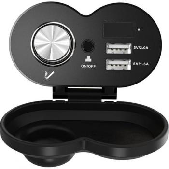 Chargeur USB Moto QC 3.0 5V 3.0A/1.5A avec interrupteur et affichage de l'heure