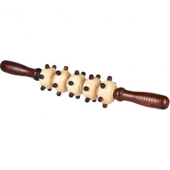 Rouleau de massage musculaire en bois