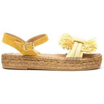 Sandalias Planas Vidorreta Amarillo con Detalle de Flecos