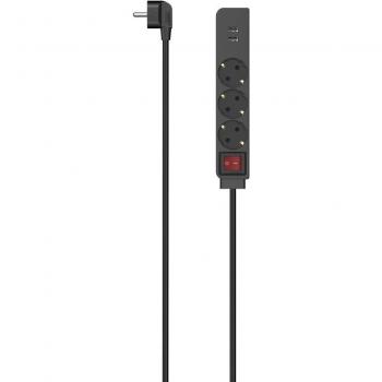 Hama Multi‑prise 3‑fache, 2 USB, 17 W, interrupteur intégré – 14 m