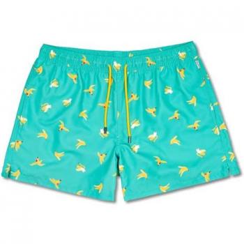 Happy Socks Banana Break Swimshorts - White, Yellow, Red, Brown - Size: Extra Large