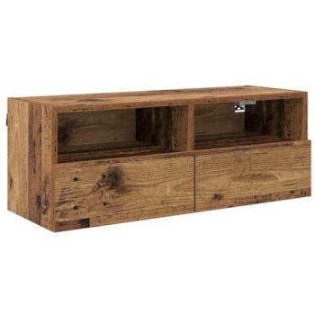 Étagère TV murale en bois ancien 80 x 30 x 30 cm