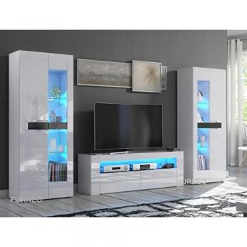 Furneo Milano Entertainment Centre for TVs up to 65 White/Blue
