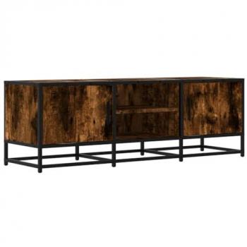 VidaXL TV Cabinet Smoked Oak 160x35x41 cm Engineered Wood and Metal