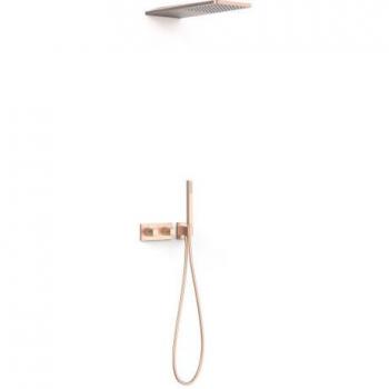 TRES 30725205OPM B-System Kit de Grifo Ducha 2 Vías Oro Rosa Mate