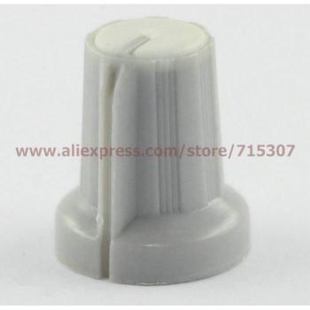 PHISCALE 20pcs White Non-Slip Potentiometer Knobs 15x17x6mm