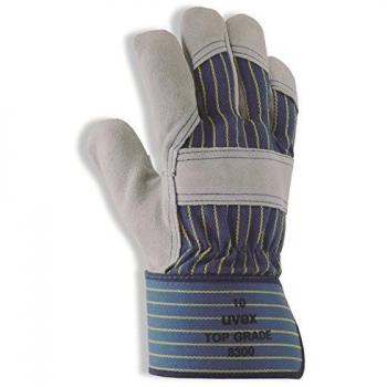 Uvex Top Grade 8300 Schutzhandschuh, Rindspaltleder/Baumwolle, EN 388: 4144 X, Gelenk- u. Knöchelschutz, 10 Paar, Größe 10