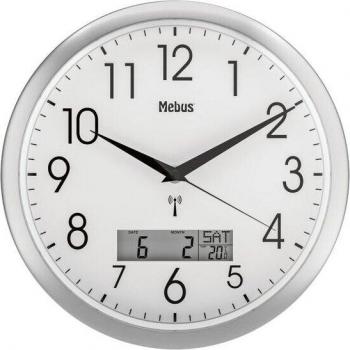 Mebus Wanduhr silber B/H/L/D: ca. 4,5x30x30x30 cm