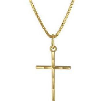 Trendor 08492 Kreuz-Anhänger Gold 333 mit goldplattierter Kette