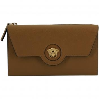 Versace Wallets & Cardholders Female Brown Calf Leather Medusa Head Wallet