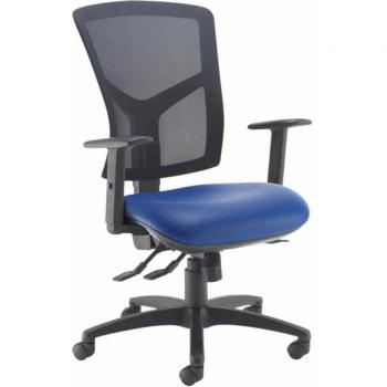 Vega Blue Senza MTO High Mesh Operator Chair, Adjustable Arms