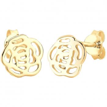 Paar Damen‑Ohrstecker „Sommerrose“ – 585 Gold