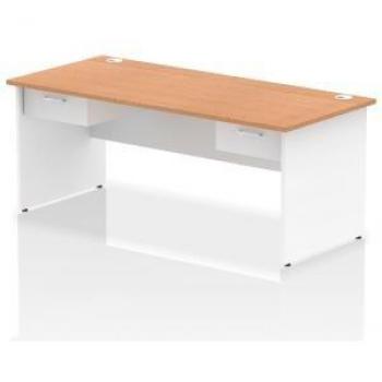 Impulse 1800 x 800mm Straight Office Desk - Oak Top Finish