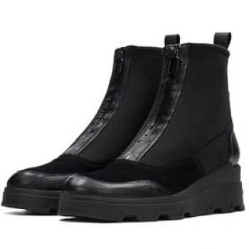 Botines Hispanitas en cuir noir avec fermeture éclair frontale et plateforme, modèle Florencia HI243711