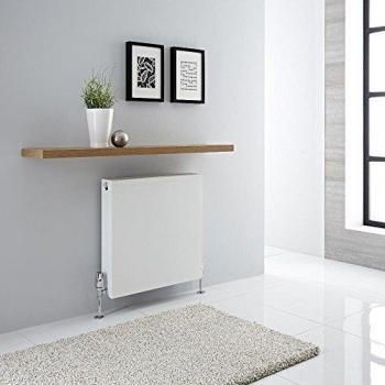 HUDSON REED Merus Radiatore Convettore di Design Piatto - Termosifone a Piastra Radiante Moderno Type 22 - Acciaio Bianco - 1299W - 600mm x 600mm
