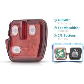 KEYYOU Mitsubishi Remote Key 2/3 Buttons Blade ID46 Chip 433MHz