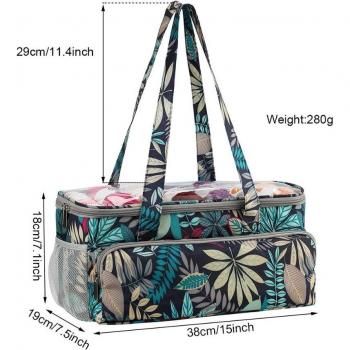 Maple Leaves Knitting Tote