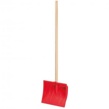 Kinder Schneeschaufel, Schneeschieber mit Holzstiel, ab 3 Jahren, 86x25cm, rot