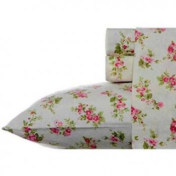 Audrey Floral Flannel Queen Sheet Set by Laura Ashley
