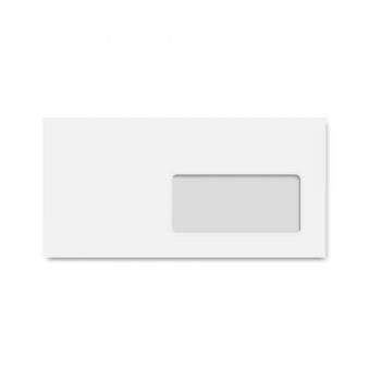 Enveloppe DL 110 x 220 mm 80g blanche avec fenêtre - bande autoadhésive - boîte de 500
