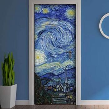 Dekoidea Vinilo Azul para Puertas Noche Estrellada 83x210 cm