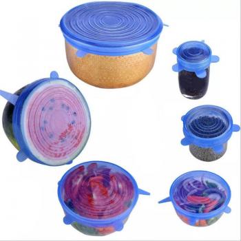 6Pcs Reusable Silicone Food Wrap Covers - Airtight Stretch Lids