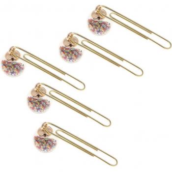 Goldene Papier Clips mit Glas Kugeln