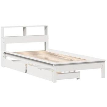 VidaXL Bookcase Bed without Mattress White 100x200 cm Solid Wood Pine