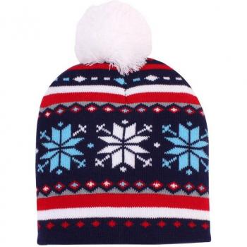 Kids' Holiday Knitted Hat with Santa Claus and Snowman Design