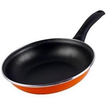 Magefesa Valencia - Sartén Antiadherente Bicapa Reforzada de 28cm, Acero Vitrificado Naranja, Apta para Todas las Cocinas incluyendo Inducción, Ahorro Energético del 50%