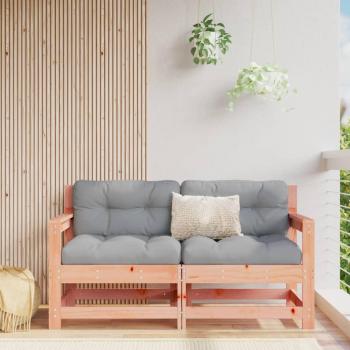 Sillones de jardín y cojines 2 uds madera maciza abeto Douglas Vidaxl