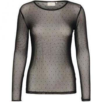 Kaffe Longsleeve 'Doriana' semitransparent, Schwarz, L