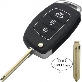 Hyundai 3-Button Flip Key Shell