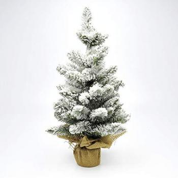 PERAGA Pinetto Innevato 45cm Con Base In Juta Addobbi Natale Albero