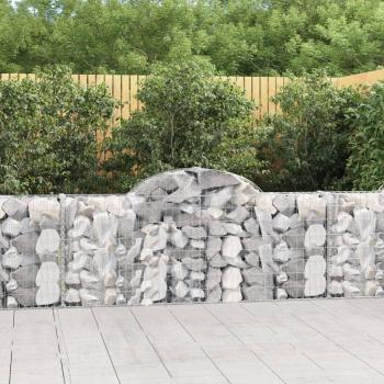 VidaXL Arched Stone Cage 200x30x80/100 cm Galvanised Iron
