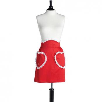 Red Hostess Apron by Les Trésors De Lily