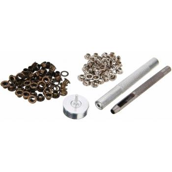 4MM Grommet Setting Tool Kit with Leather Hole Punch and 80 Eyelets