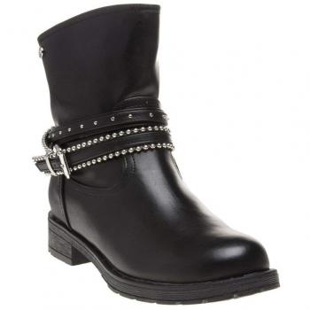 Botín Feminino XTI Piel Adorno, Corrente, Bolas Plateadas – Preto