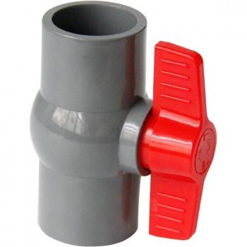 Gogo PVC Ballventil grau mit Buchse und weiblichem Gewinde für 20/25/32/40mm