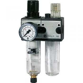 Unità di Manutenzione Pneumatica Riegler Multifix 2 Pezzi con Contenitore in Policarbonato G 3/8 BG1