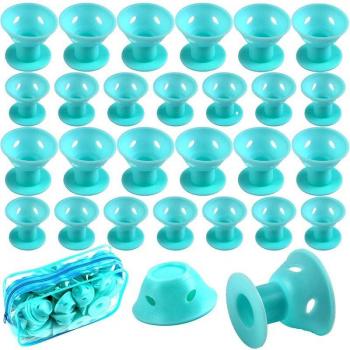 40pcs Cyan Soft Hair Curlers