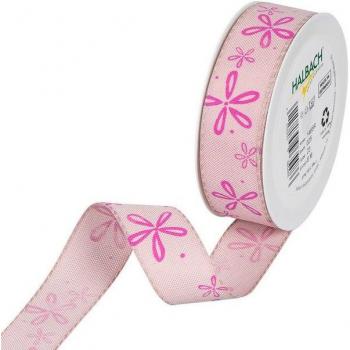 Halbach Druckband „Blüte“ Aprikose/Weiß